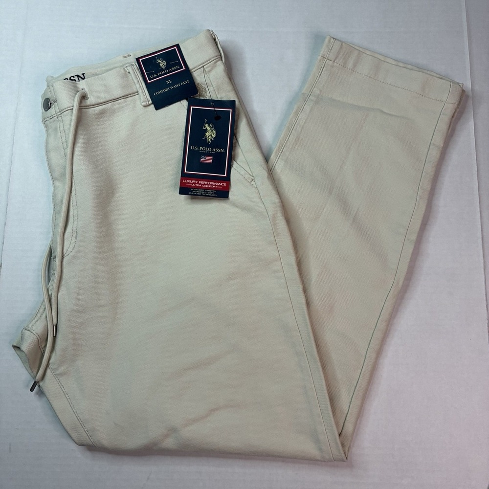 U.S. Polo Assn. Men's Comfort Waist Chino Pants Size XL Adobe Sand Stretch